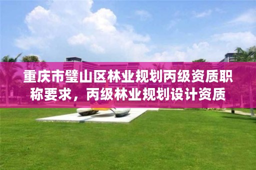 重庆市璧山区林业规划丙级资质职称要求,丙级林业规划设计资质