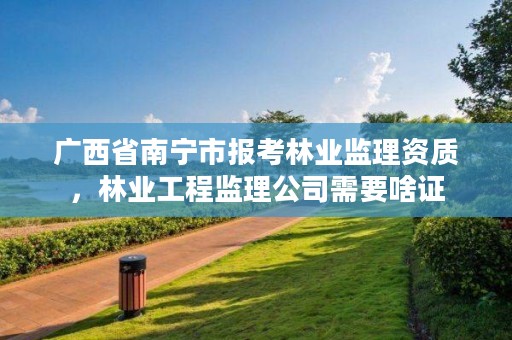 广西省南宁市报考林业监理资质，林业工程监理公司需要啥证