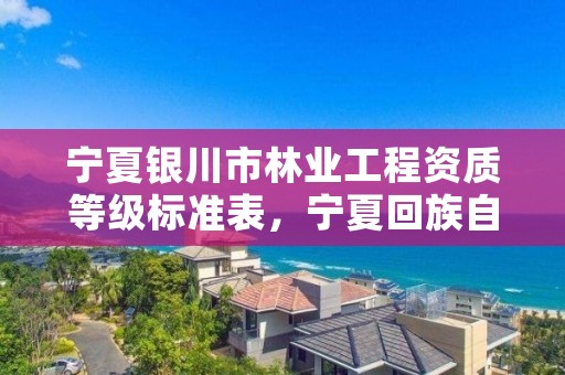 宁夏银川市林业工程资质等级标准表,宁夏回族自治区国营银川林场