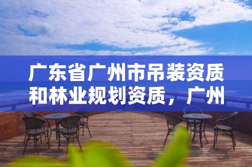 广东省广州市吊装资质和林业规划资质,广州市吊装设备公司