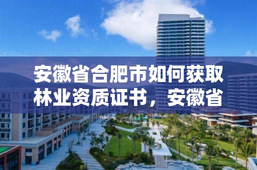 安徽省合肥市如何获取林业资质证书，安徽省林业信息网