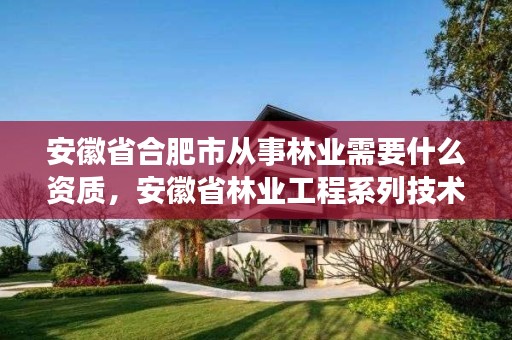 安徽省合肥市从事林业需要什么资质，安徽省林业工程系列技术资格评审标准条件