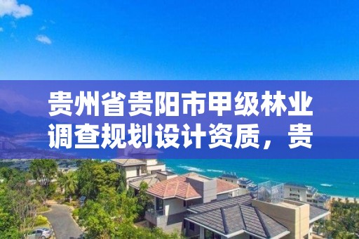 贵州省贵阳市甲级林业调查规划设计资质,贵州省林业设计院