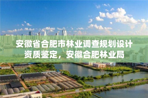 安徽省合肥市林业调查规划设计资质鉴定，安徽合肥林业局