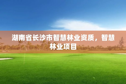 湖南省长沙市智慧林业资质,智慧林业项目