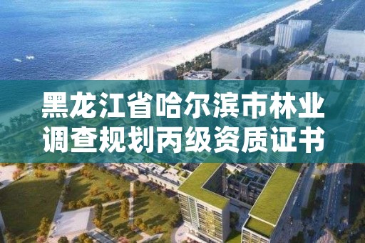黑龙江省哈尔滨市林业调查规划丙级资质证书,林业调查丙级资质办理需要条件