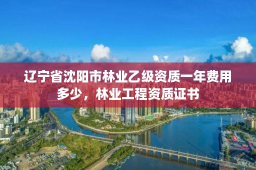 辽宁省沈阳市林业乙级资质一年费用多少，林业工程资质证书