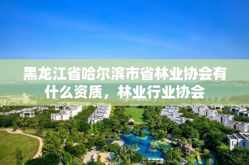 黑龙江省哈尔滨市省林业协会有什么资质,林业行业协会
