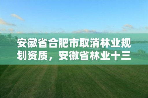 安徽省合肥市取消林业规划资质，安徽省林业十三五规划