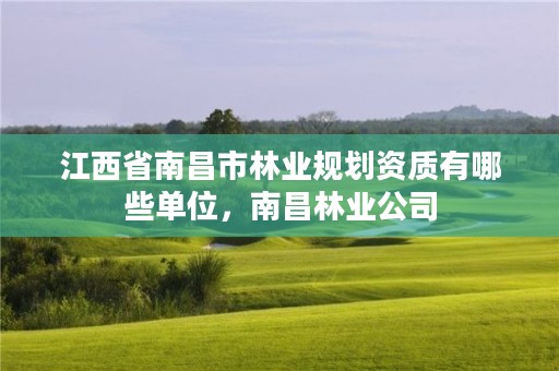 江西省南昌市林业规划资质有哪些单位,南昌林业公司