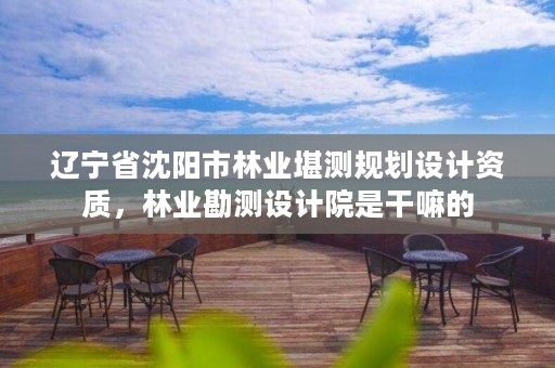 辽宁省沈阳市林业堪测规划设计资质，林业勘测设计院是干嘛的