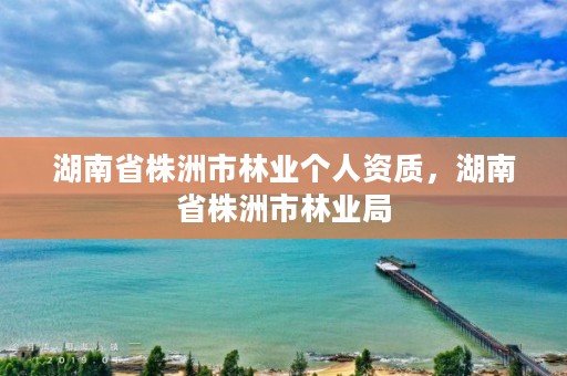 湖南省株洲市林业个人资质,湖南省株洲市林业局