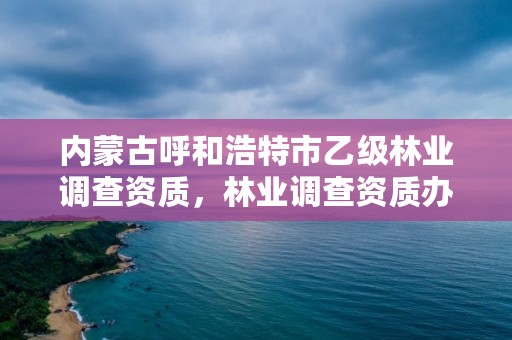 内蒙古呼和浩特市乙级林业调查资质,林业调查资质办理