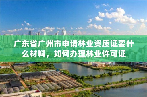 广东省广州市申请林业资质证要什么材料,如何办理林业许可证