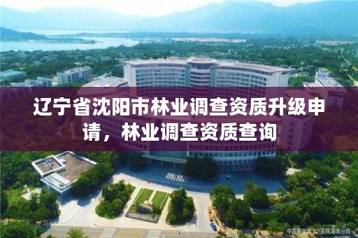 辽宁省沈阳市林业调查资质升级申请，林业调查资质查询