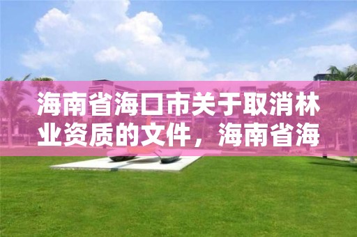 海南省海口市关于取消林业资质的文件,海南省海口市关于取消林业资质的文件有哪些