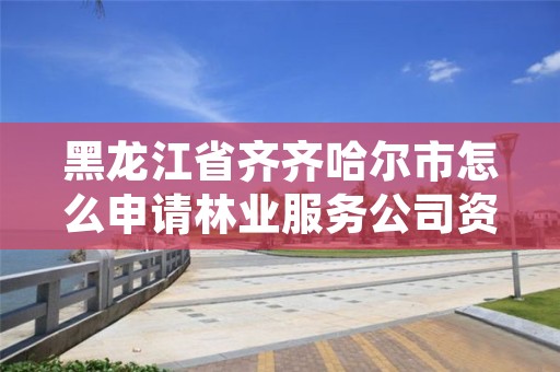 黑龙江省齐齐哈尔市怎么申请林业服务公司资质,黑龙江省齐齐哈尔市林业学校