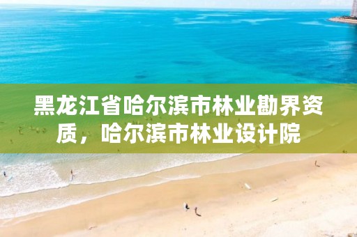 黑龙江省哈尔滨市林业勘界资质,哈尔滨市林业设计院
