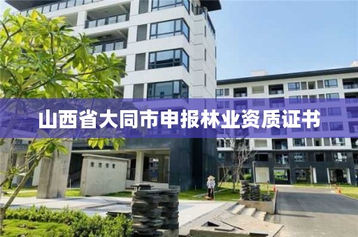 山西省大同市申报林业资质证书