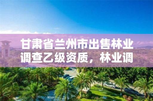 甘肃省兰州市出售林业调查乙级资质，林业调查规划资质丙级和乙级的区别