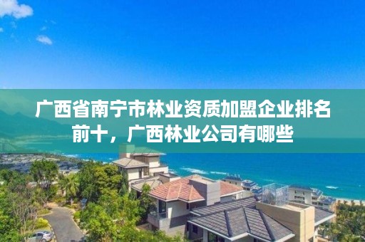 广西省南宁市林业资质加盟企业排名前十,广西林业公司有哪些