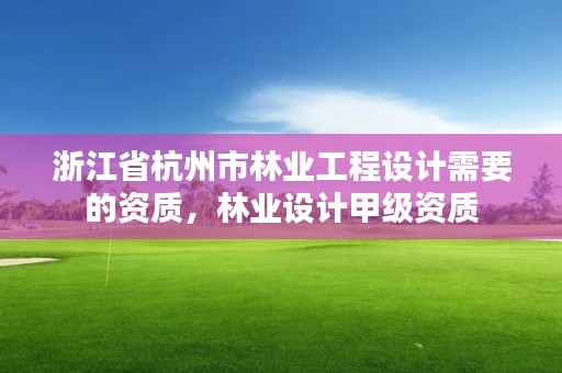 浙江省杭州市林业工程设计需要的资质,林业设计甲级资质