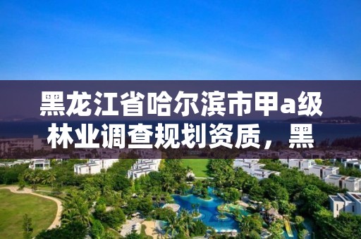 黑龙江省哈尔滨市甲a级林业调查规划资质,黑龙江林业调查规划设计院