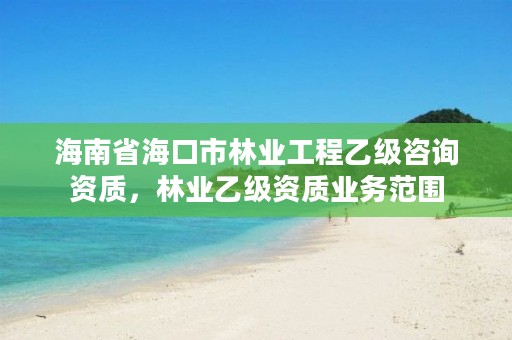 海南省海口市林业工程乙级咨询资质,林业乙级资质业务范围