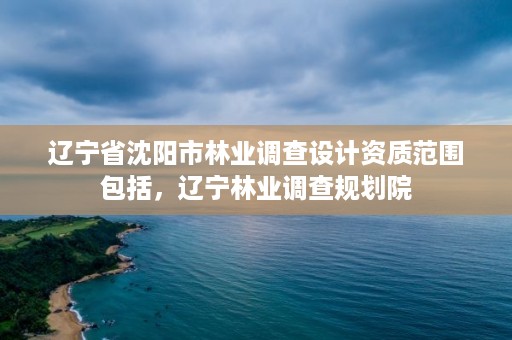 辽宁省沈阳市林业调查设计资质范围包括，辽宁林业调查规划院