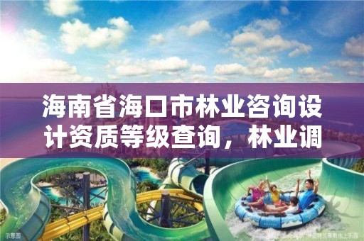 海南省海口市林业咨询设计资质等级查询,林业调查规划设计资质查询