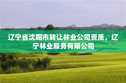 辽宁省沈阳市转让林业公司资质，辽宁林业服务有限公司