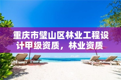 重庆市璧山区林业工程设计甲级资质,林业资质 重庆