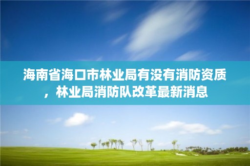 海南省海口市林业局有没有消防资质,林业局消防队改革最新消息
