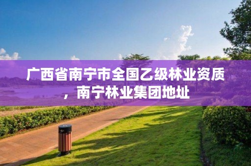 广西省南宁市全国乙级林业资质,南宁林业集团地址