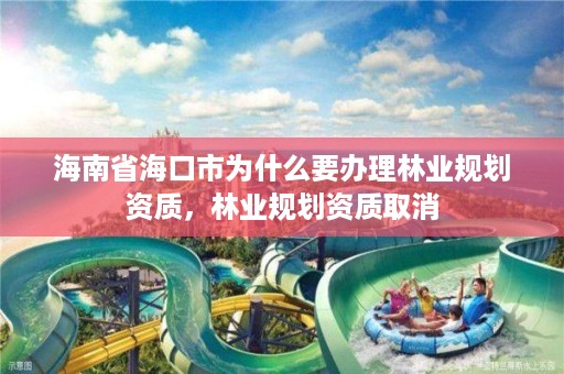 海南省海口市为什么要办理林业规划资质,林业规划资质取消
