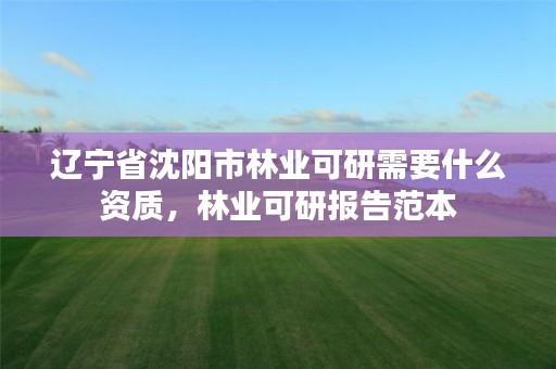 辽宁省沈阳市林业可研需要什么资质，林业可研报告范本