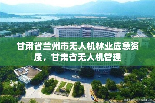 甘肃省兰州市无人机林业应急资质,甘肃省无人机管理