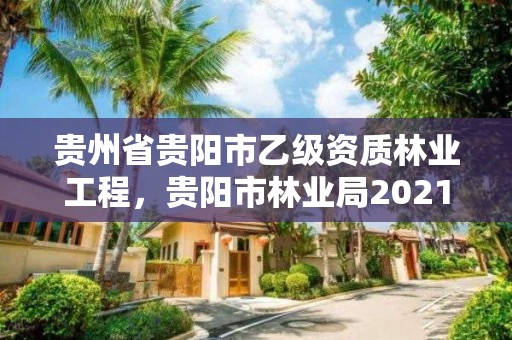 贵州省贵阳市乙级资质林业工程,贵阳市林业局2021年招聘公告