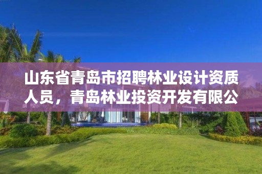 山东省青岛市招聘林业设计资质人员,青岛林业投资开发有限公司怎么样