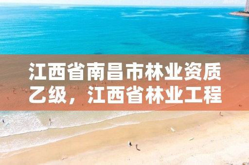 江西省南昌市林业资质乙级,江西省林业工程师申报条件