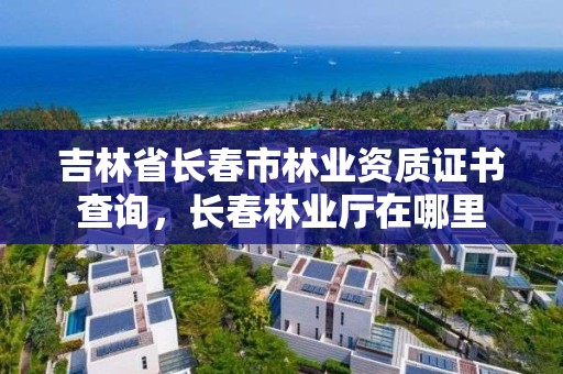 吉林省长春市林业资质证书查询,长春林业厅在哪里