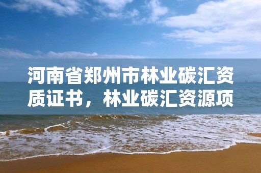 河南省郑州市林业碳汇资质证书,林业碳汇资源项目开发的公司
