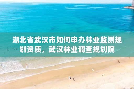 湖北省武汉市如何申办林业监测规划资质,武汉林业调查规划院