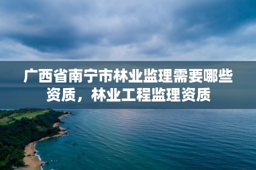 广西省南宁市林业监理需要哪些资质,林业工程监理资质