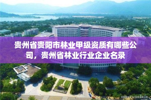 贵州省贵阳市林业甲级资质有哪些公司，贵州省林业行业企业名录