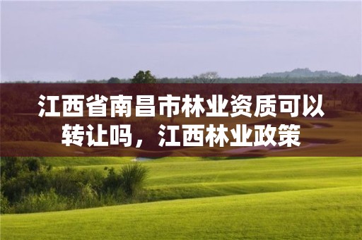 江西省南昌市林业资质可以转让吗,江西林业政策
