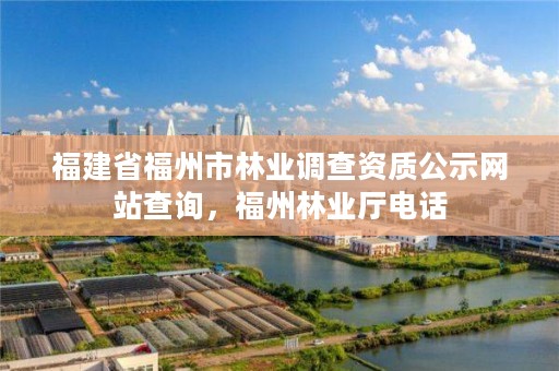 福建省福州市林业调查资质公示网站查询,福州林业厅电话