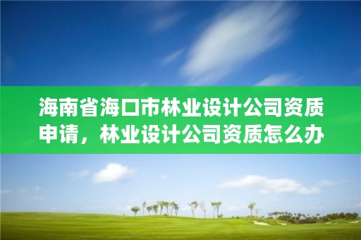 海南省海口市林业设计公司资质申请,林业设计公司资质怎么办