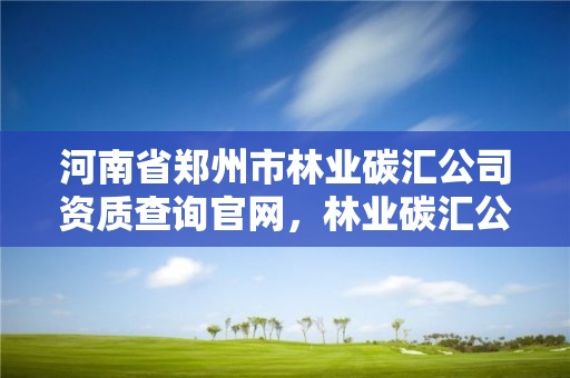 河南省郑州市林业碳汇公司资质查询官网,林业碳汇公司有哪几家