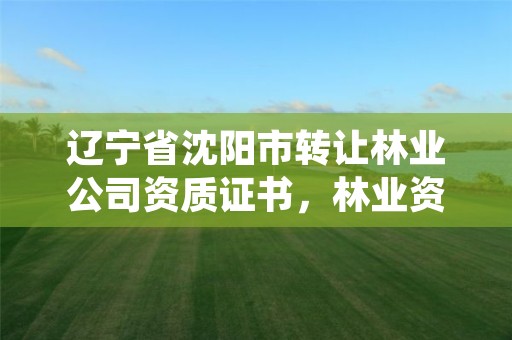 辽宁省沈阳市转让林业公司资质证书，林业资质证书怎么办理?